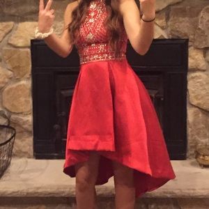 Red sparkly homecoming dress